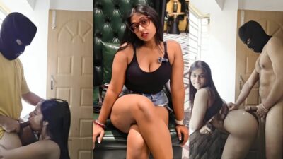 Ipsita Hajra, the famous Instagram influencer, gives a sloppy blowjob outdoors before balcony sex